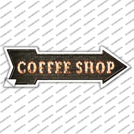Coffee Shop Bulb Letters Novelty Arrow Sticker Decal