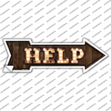 Help Bulb Letters Novelty Arrow Sticker Decal