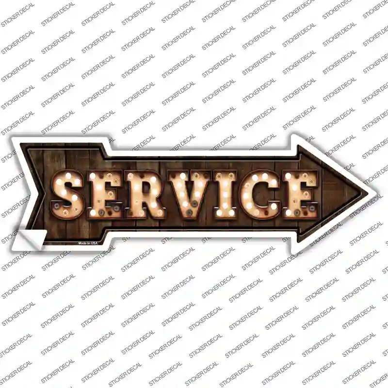 Service Bulb Letters Novelty Arrow Sticker Decal
