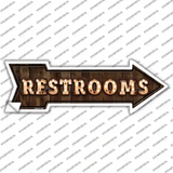 Restrooms Bulb Letters Novelty Arrow Sticker Decal