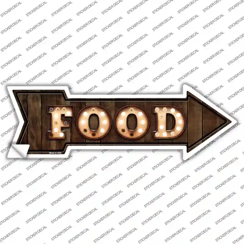 Food Bulb Letters Novelty Arrow Sticker Decal