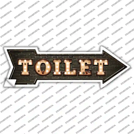 Toilet Bulb Letters Novelty Arrow Sticker Decal