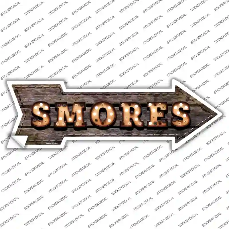 Smores Bulb Letters Novelty Arrow Sticker Decal