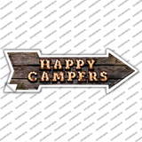 Happy Campers Bulb Letters Novelty Arrow Sticker Decal