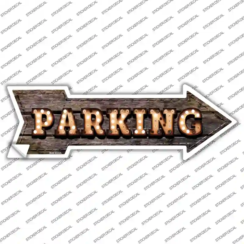 Parking Bulb Letters Novelty Arrow Sticker Decal