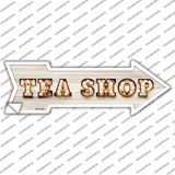 Tea Shop Bulb Letters Novelty Arrow Sticker Decal
