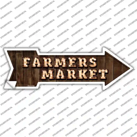 Farmers Market Bulb Letters Novelty Arrow Sticker Decal