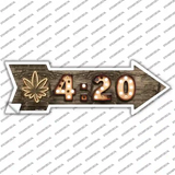 4:20 Bulb Letters Novelty Arrow Sticker Decal