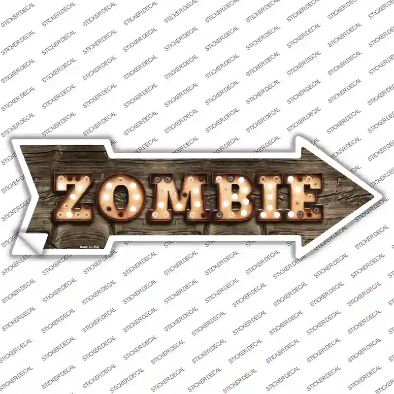 Zombie Bulb Letters Novelty Arrow Sticker Decal
