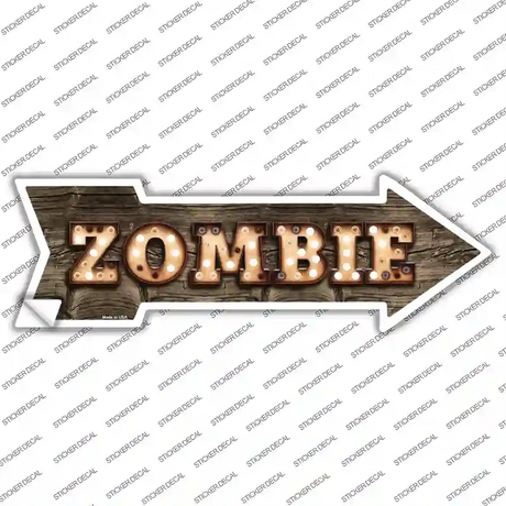 Zombie Bulb Letters Novelty Arrow Sticker Decal