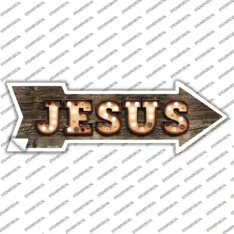 Jesus Bulb Letters Novelty Arrow Sticker Decal