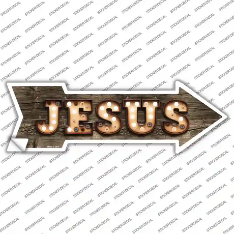 Jesus Bulb Letters Novelty Arrow Sticker Decal