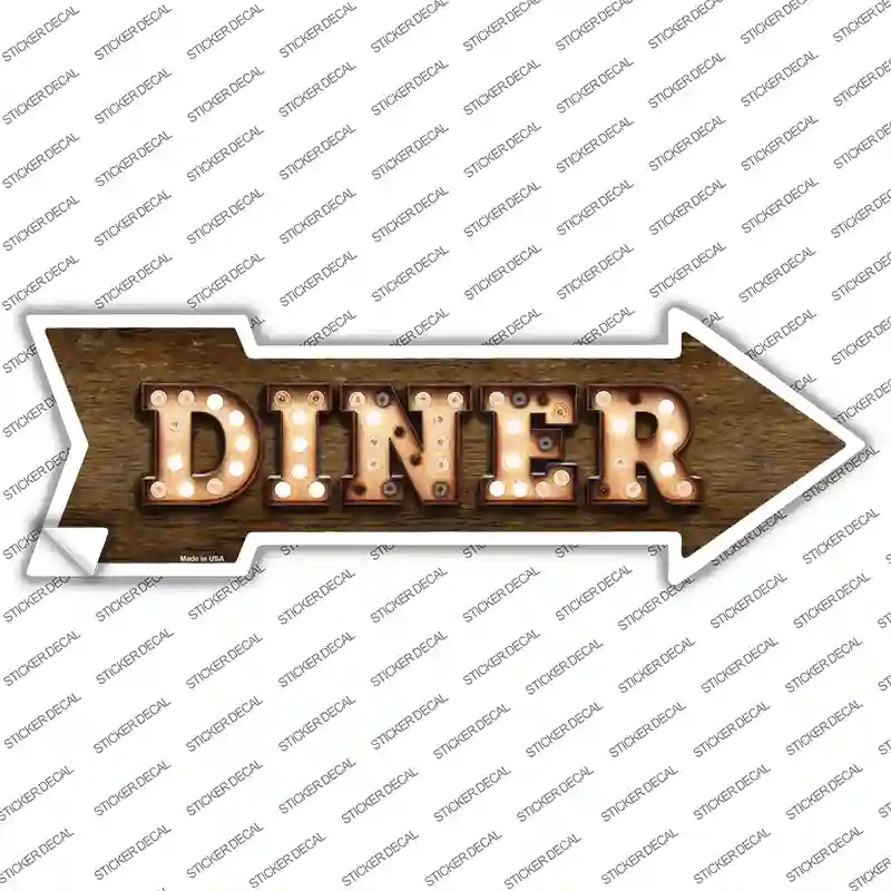 Diner Bulb Letters Novelty Arrow Sticker Decal