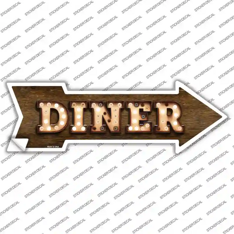Diner Bulb Letters Novelty Arrow Sticker Decal