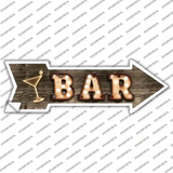 Bar With Cocktail Bulb Letters Novelty Arrow Sticker Decal