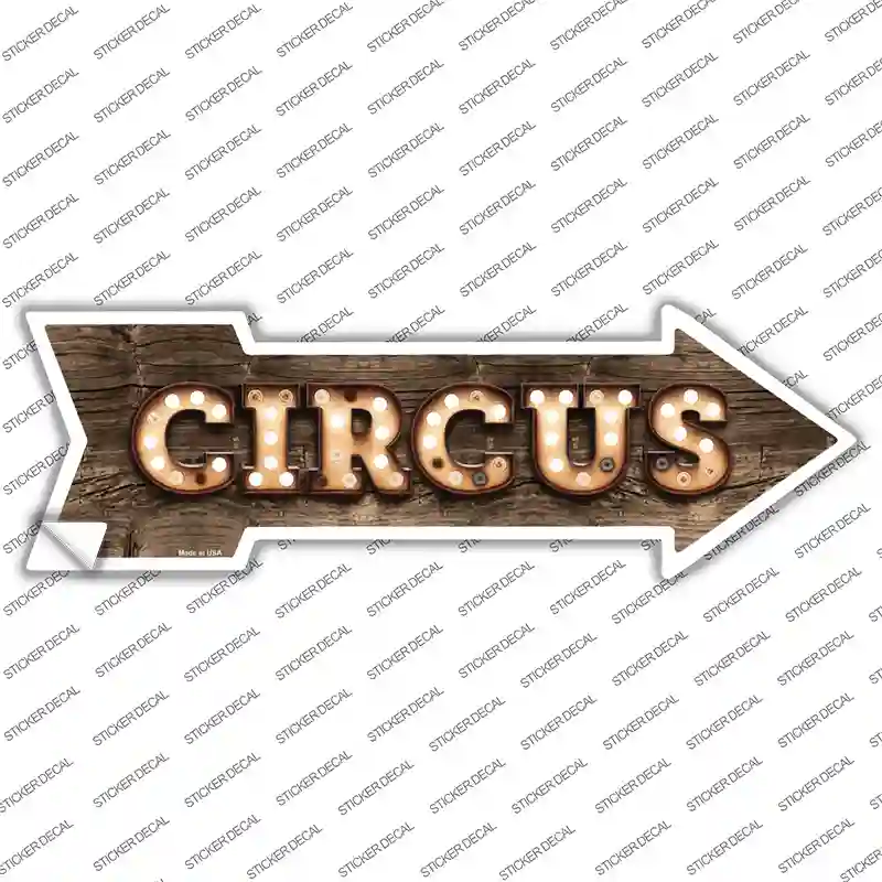 Circus Bulb Letters Novelty Arrow Sticker Decal
