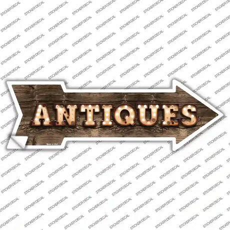 Antiques Bulb Letters Novelty Arrow Sticker Decal