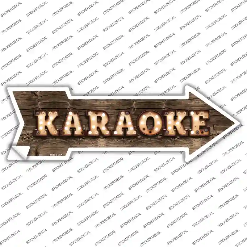 Karaoke Bulb Letters Novelty Arrow Sticker Decal