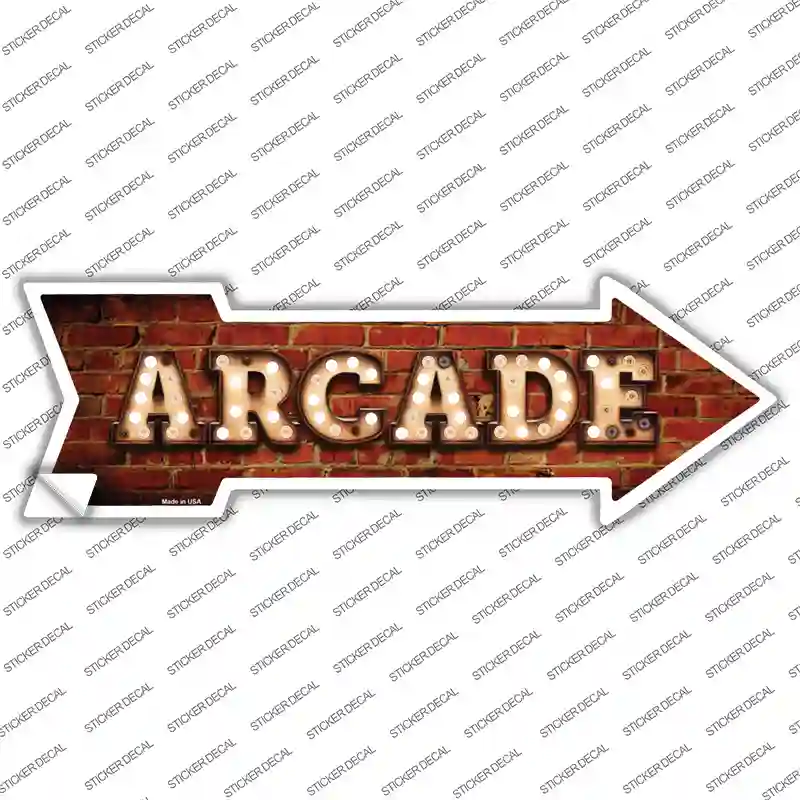Arcade Bulb Letters Novelty Arrow Sticker Decal
