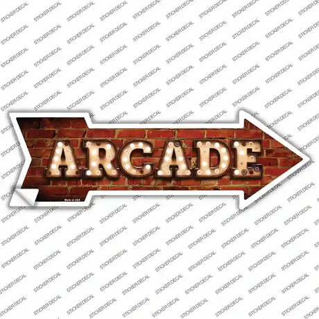 Arcade Bulb Letters Novelty Arrow Sticker Decal