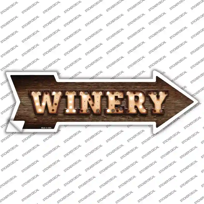 Winery Bulb Letters Novelty Arrow Sticker Decal