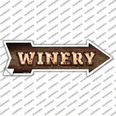 Winery Bulb Letters Novelty Arrow Sticker Decal