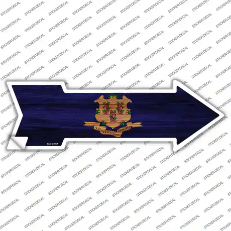 Connecticut State Flag Novelty Arrow Sticker Decal