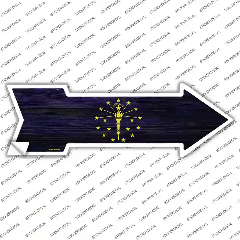 Indiana State Flag Novelty Arrow Sticker Decal