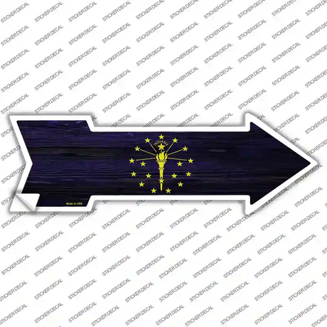 Indiana State Flag Novelty Arrow Sticker Decal