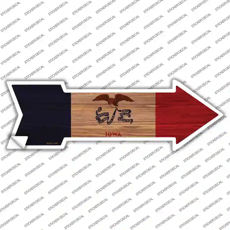 Iowa State Flag Novelty Arrow Sticker Decal