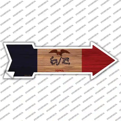 Iowa State Flag Novelty Arrow Sticker Decal