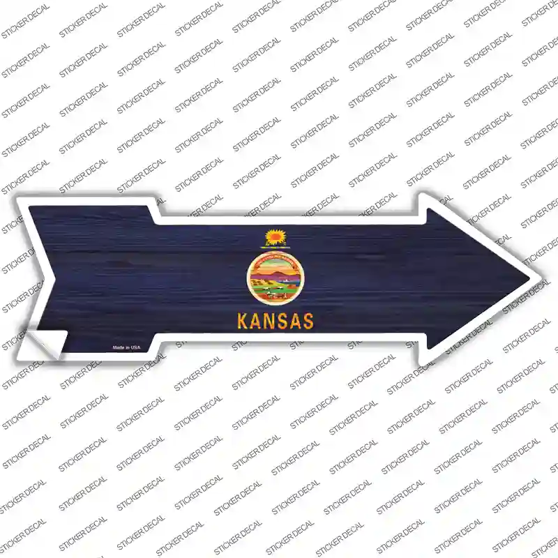 Kansas State Flag Novelty Arrow Sticker Decal