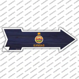 Kansas State Flag Novelty Arrow Sticker Decal