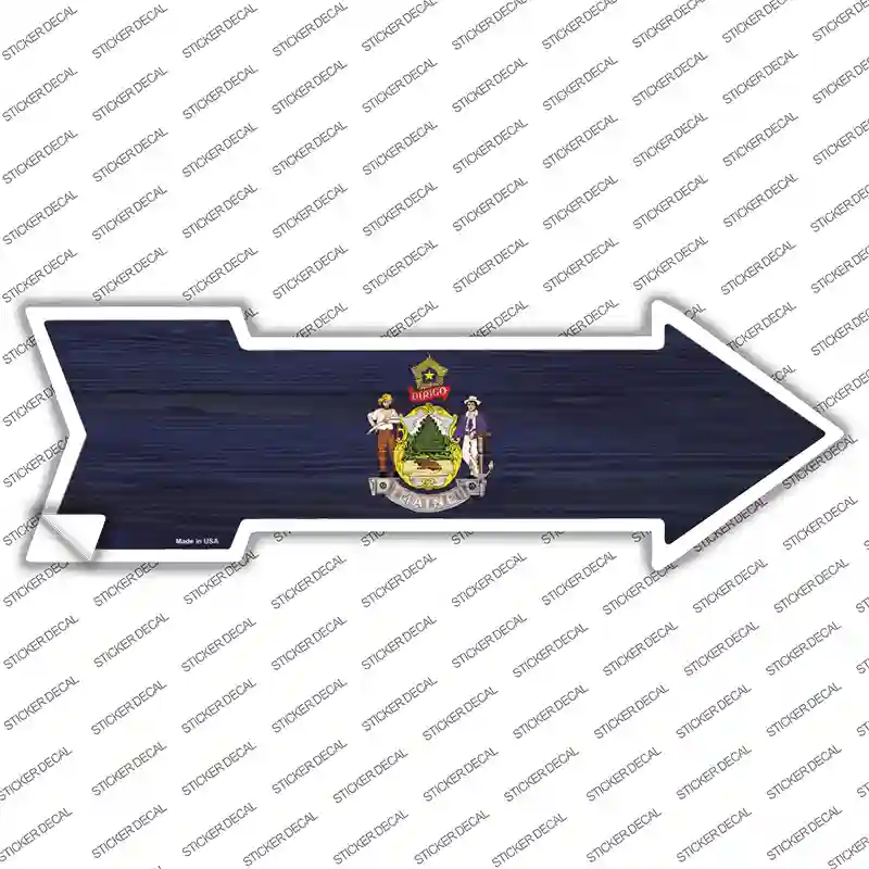 Maine State Flag Novelty Arrow Sticker Decal