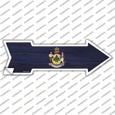 Maine State Flag Novelty Arrow Sticker Decal