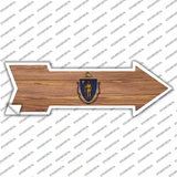 Massachusetts State Flag Novelty Arrow Sticker Decal