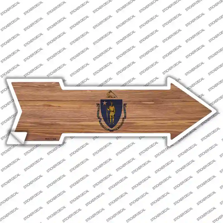 Massachusetts State Flag Novelty Arrow Sticker Decal