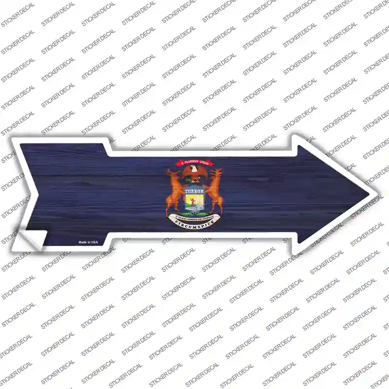 Michigan State Flag Novelty Arrow Sticker Decal