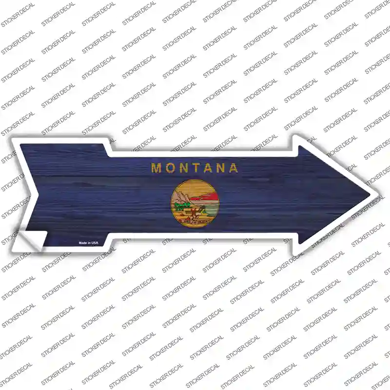 Montana State Flag Novelty Arrow Sticker Decal