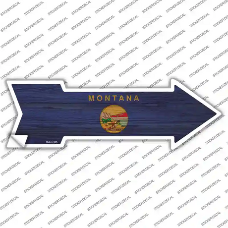 Montana State Flag Novelty Arrow Sticker Decal