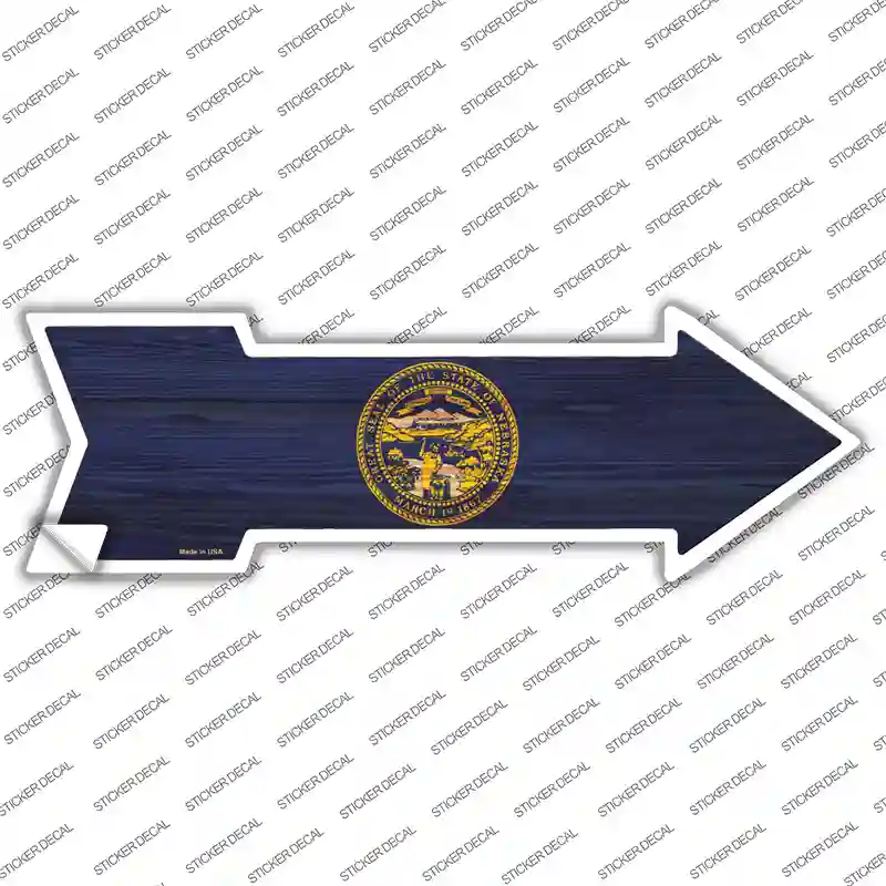 Nebraska State Flag Novelty Arrow Sticker Decal