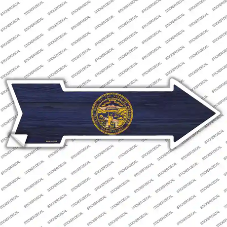 Nebraska State Flag Novelty Arrow Sticker Decal