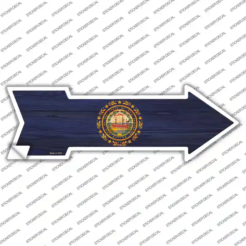 New Hampshire State Flag Novelty Arrow Sticker Decal