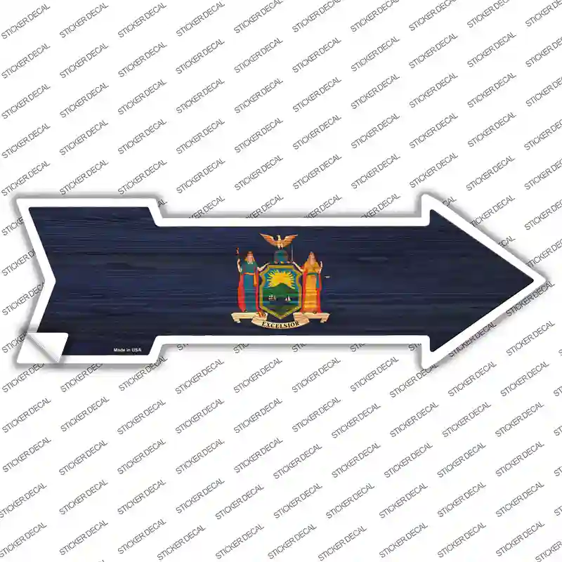 New York State Flag Novelty Arrow Sticker Decal