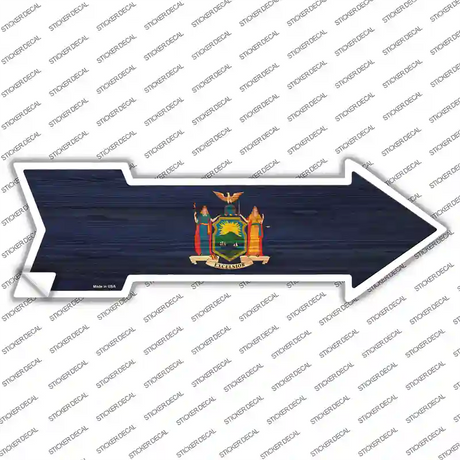 New York State Flag Novelty Arrow Sticker Decal