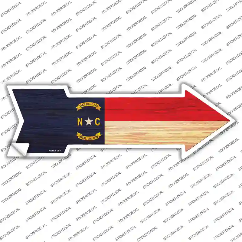 North Carolina State Flag Novelty Arrow Sticker Decal