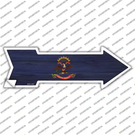 North Dakota State Flag Novelty Arrow Sticker Decal