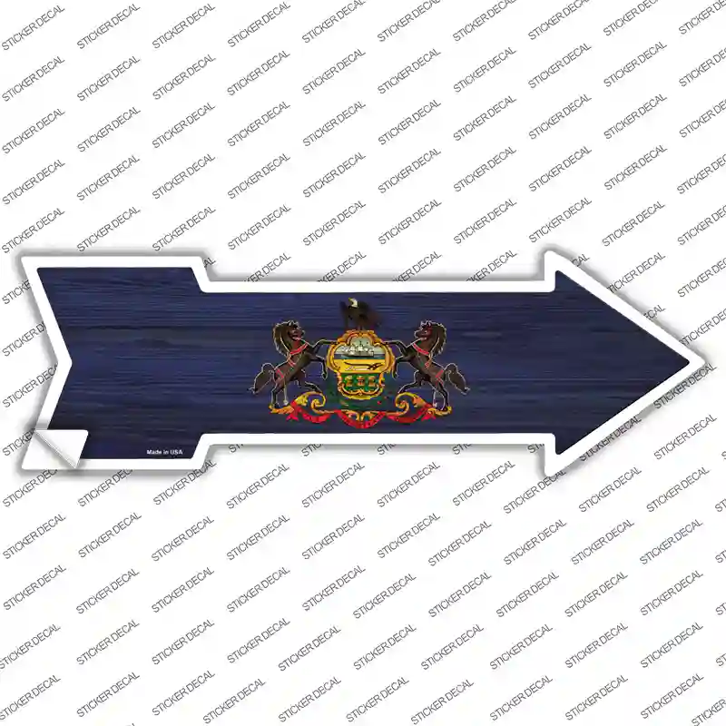 Pennsylvania State Flag Novelty Arrow Sticker Decal
