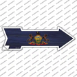 Pennsylvania State Flag Novelty Arrow Sticker Decal