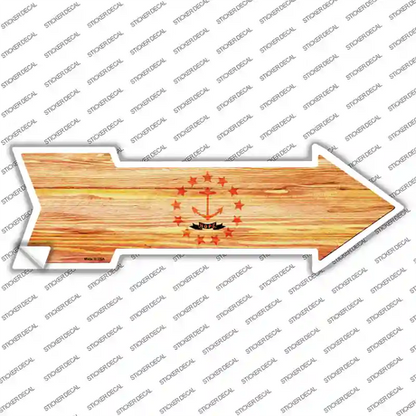 Rhode Island State Flag Novelty Arrow Sticker Decal